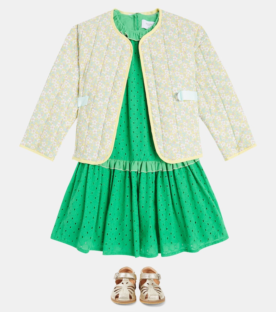 Paade Mode Delta Cotton Seersucker Dress In Green