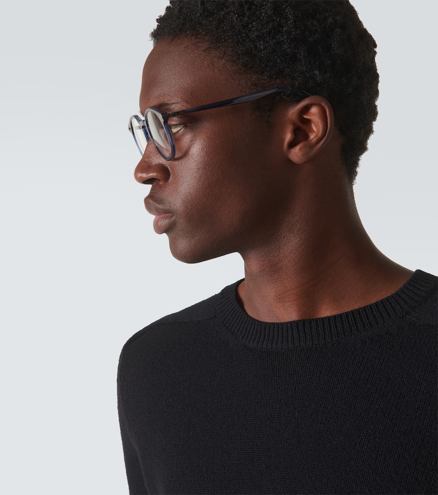 Dior Blacksuito R6i Round Glasses In Blue