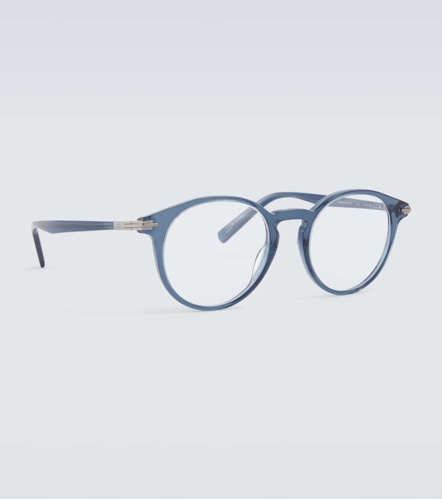 Dior Blacksuito R6i Round Glasses In Blue