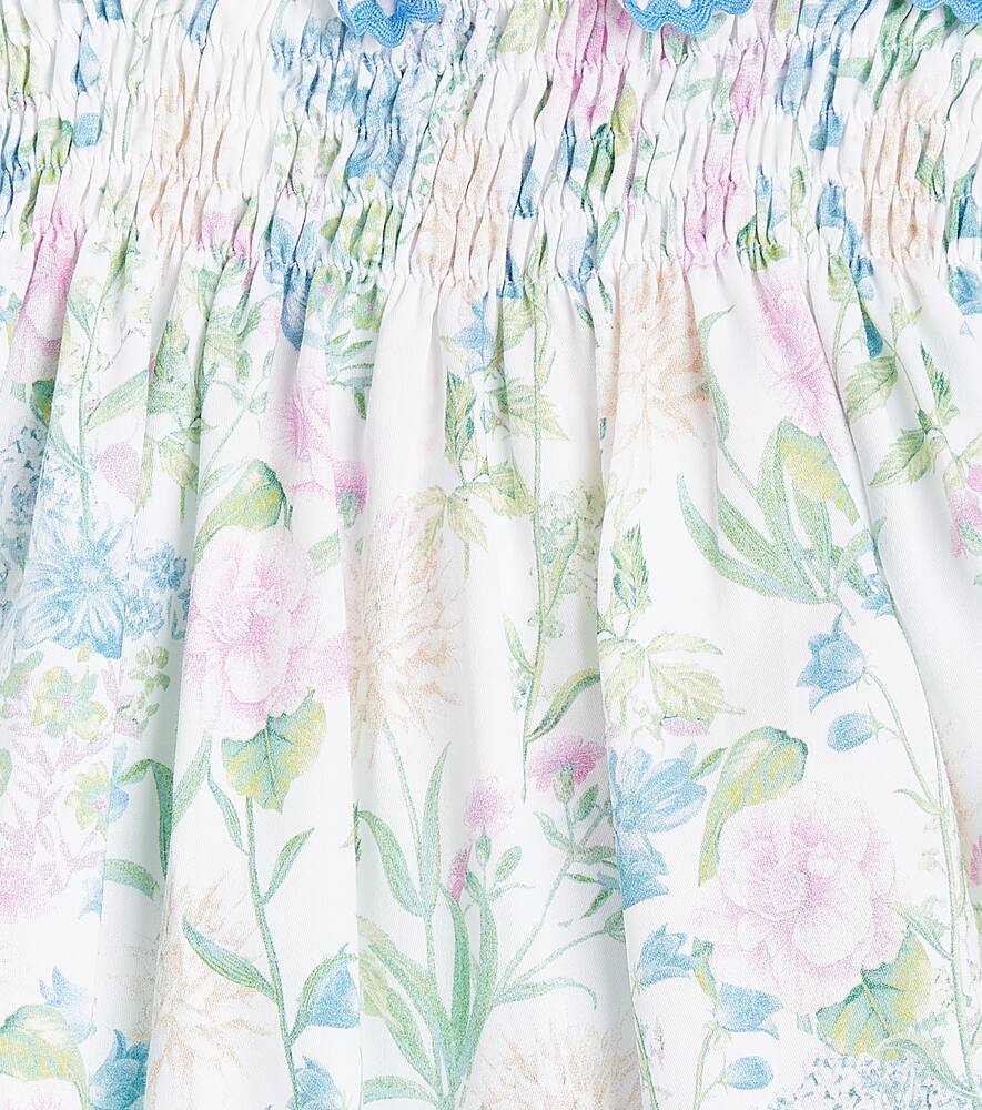 La Coqueta Ana Floral Cotton Top In Ivory Floral