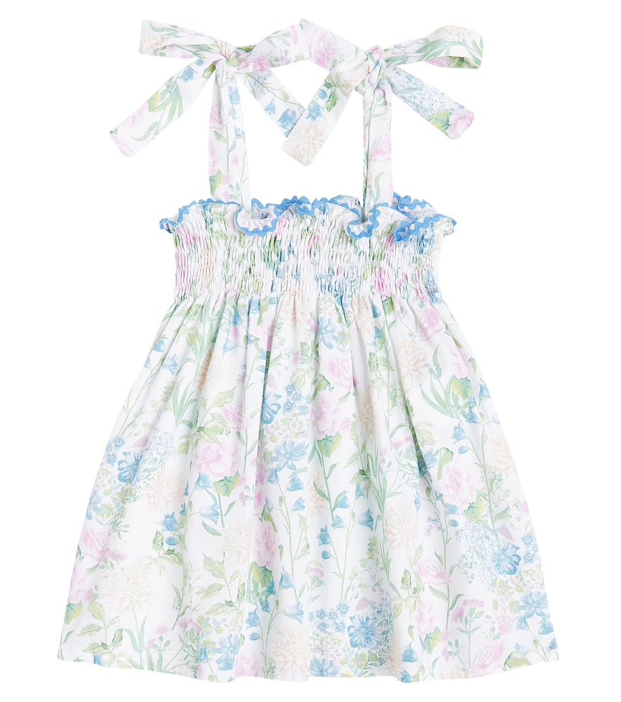 La Coqueta Ana Floral Cotton Top In Ivory Floral