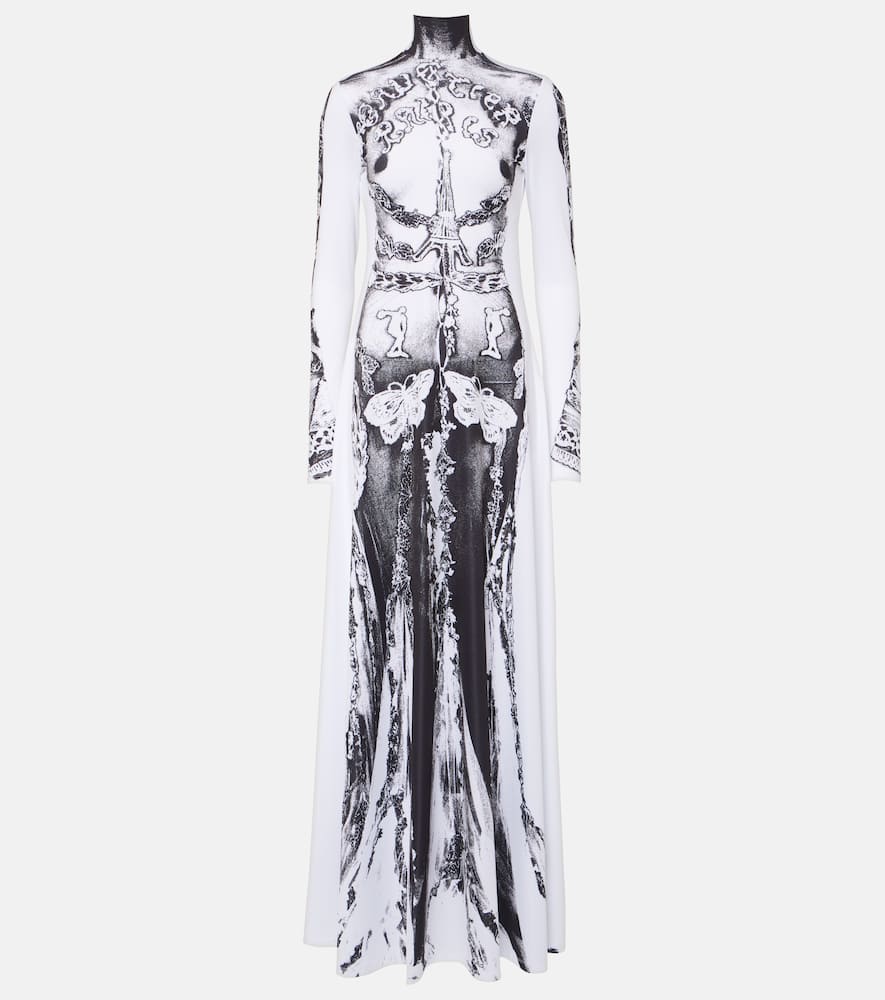 Dentelle Trompe l'oeil jersey gown