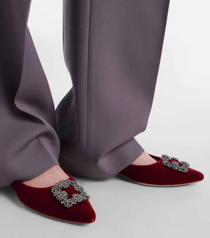Hangisi embellished velvet ballet flats