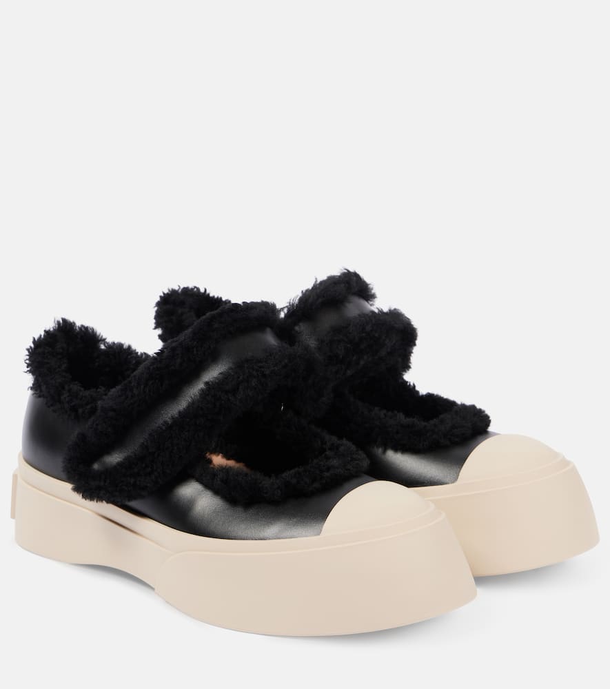 Marni Leather Sneakers In Schwarz