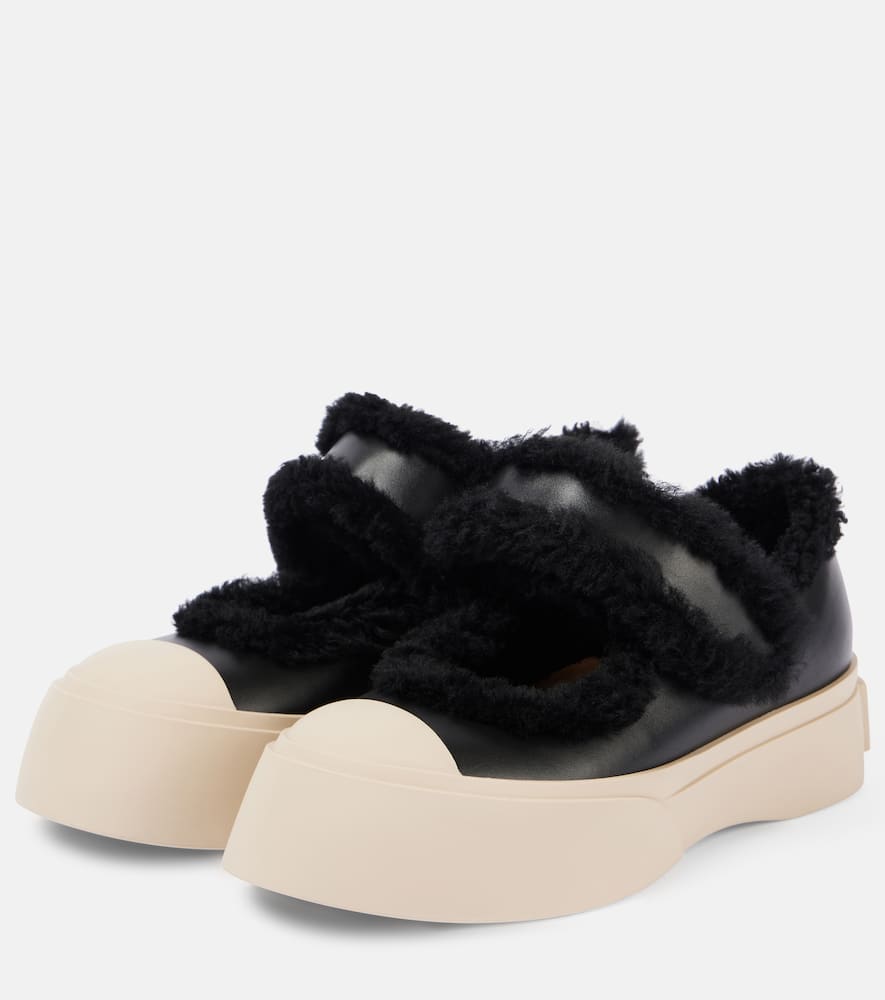Marni Leather Sneakers In Schwarz
