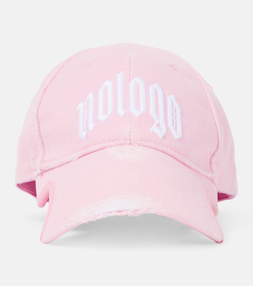 Shop Balenciaga Nologo Cotton Baseball Cap In Pink