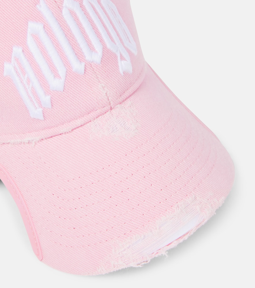 Shop Balenciaga Nologo Cotton Baseball Cap In Pink