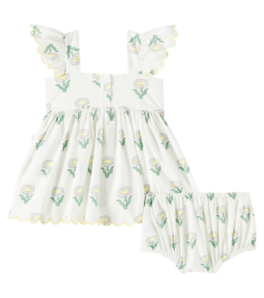 Stella Mccartney Baby Printed Cotton Dress And Bloomers Set In Weiss