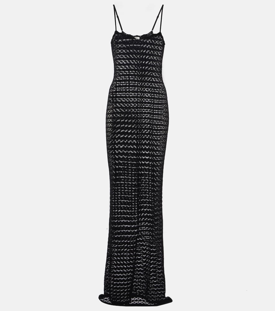 Pointelle maxi dress