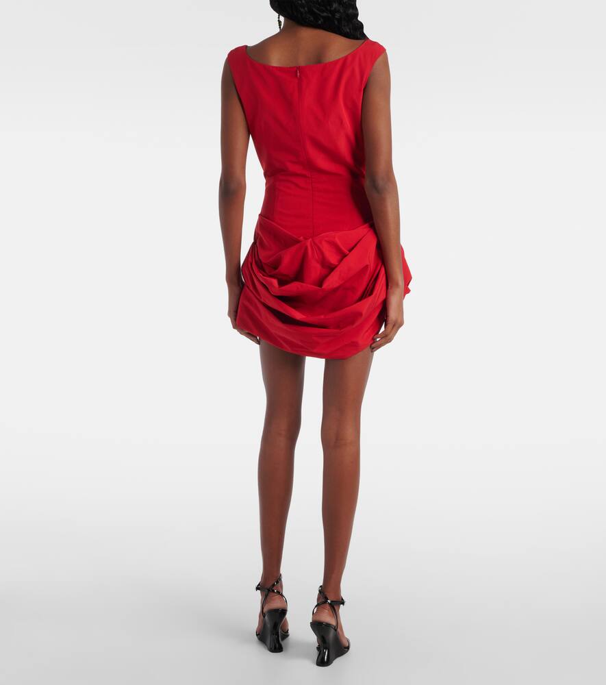 Magda Butrym Ss25 Cotton Ruffle Mini Dress In Red