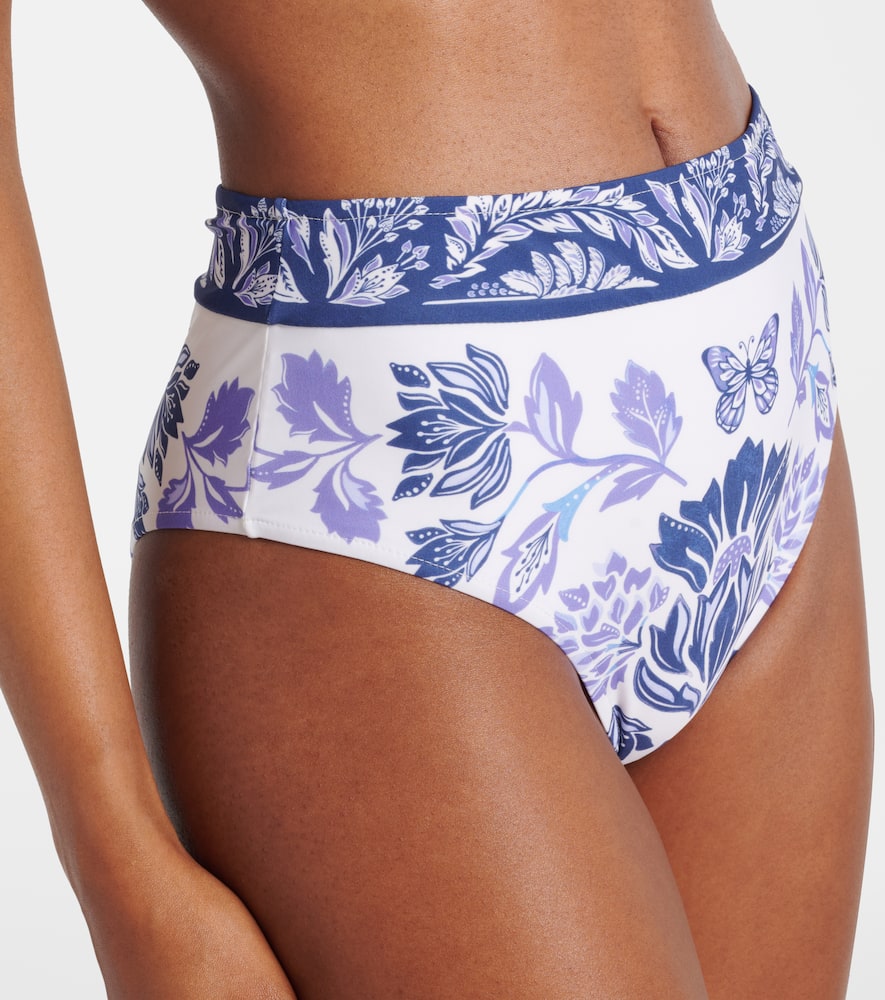 FARM RIO FLORAL HIGH-RISE BIKINI BOTTOMS