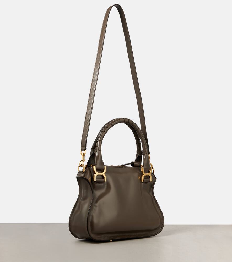 Chloé Marcie Small Leather Shoulder Bag In Grey