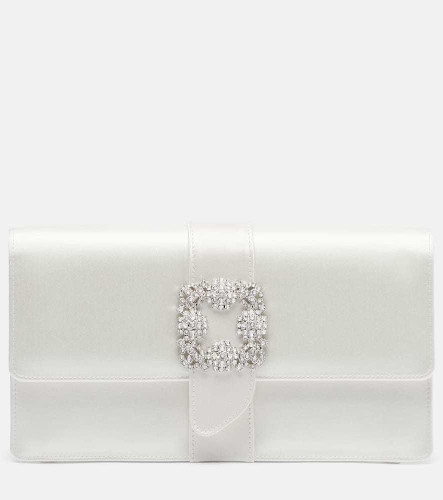 Capri embellished satin clutch