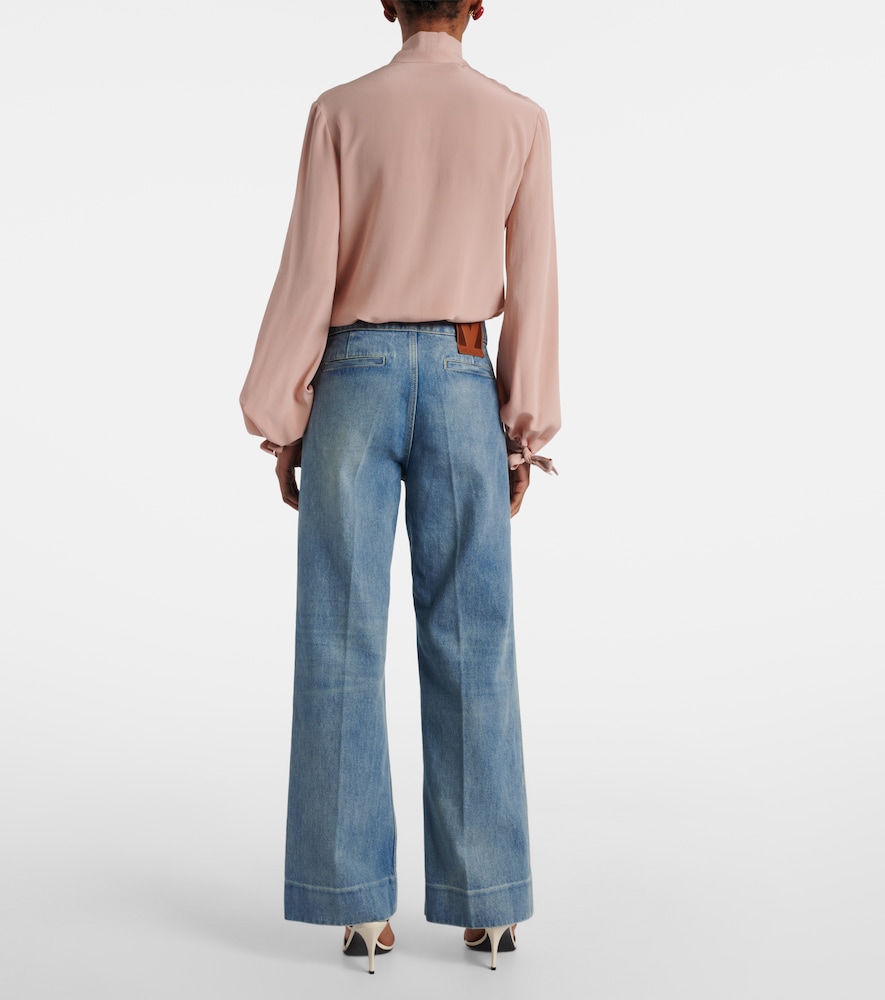  Valentino Valentino Vgold Mid-rise Wide-leg Jeans 