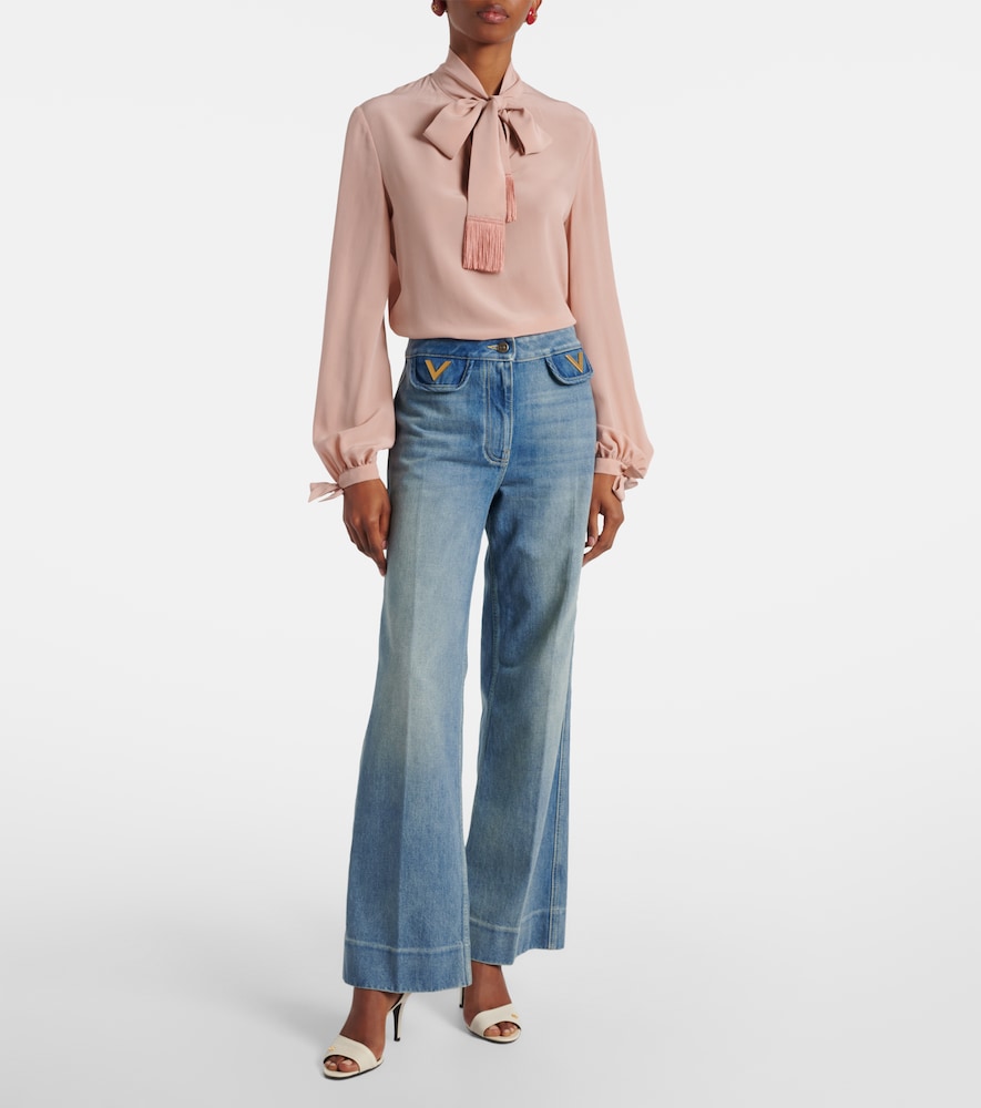Garavani Vgold Mid-Rise Wide- Leg
