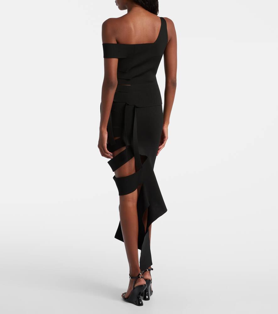Mugler Asymmetric Cut-out Top In Black