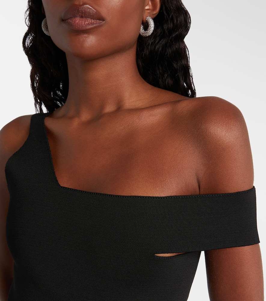 Mugler Asymmetric Cut-out Top In Black
