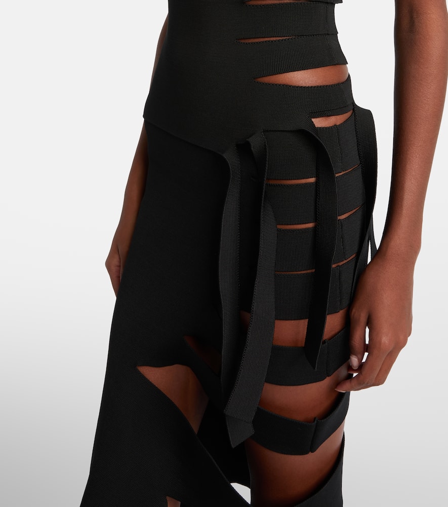 Mugler Asymmetric Cut-out Top In Black