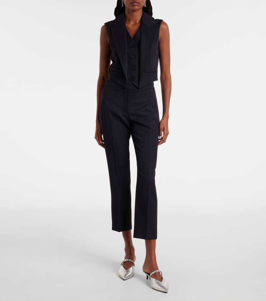 Alexander Mcqueen Cropped Wool Vest In Black