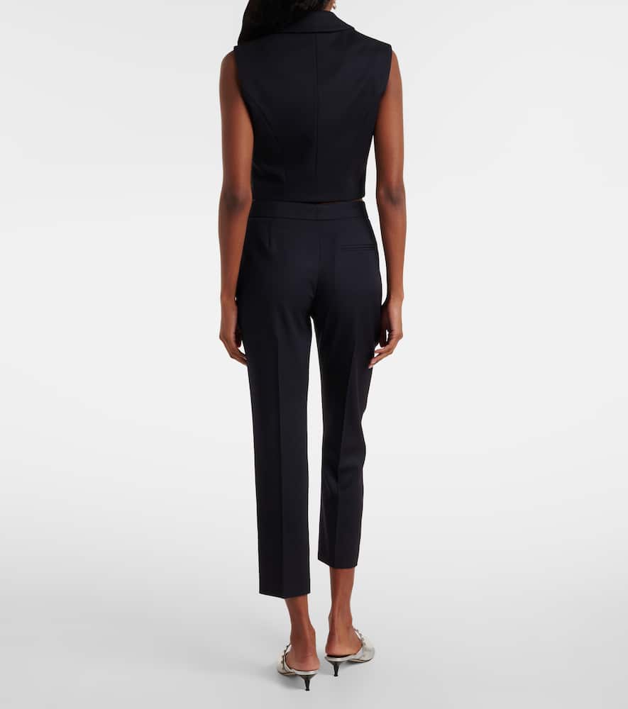 Alexander Mcqueen Cropped Wool Vest In Black