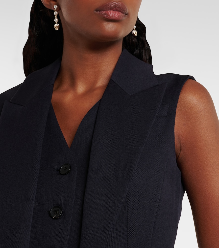 Alexander Mcqueen Cropped Wool Vest In Black