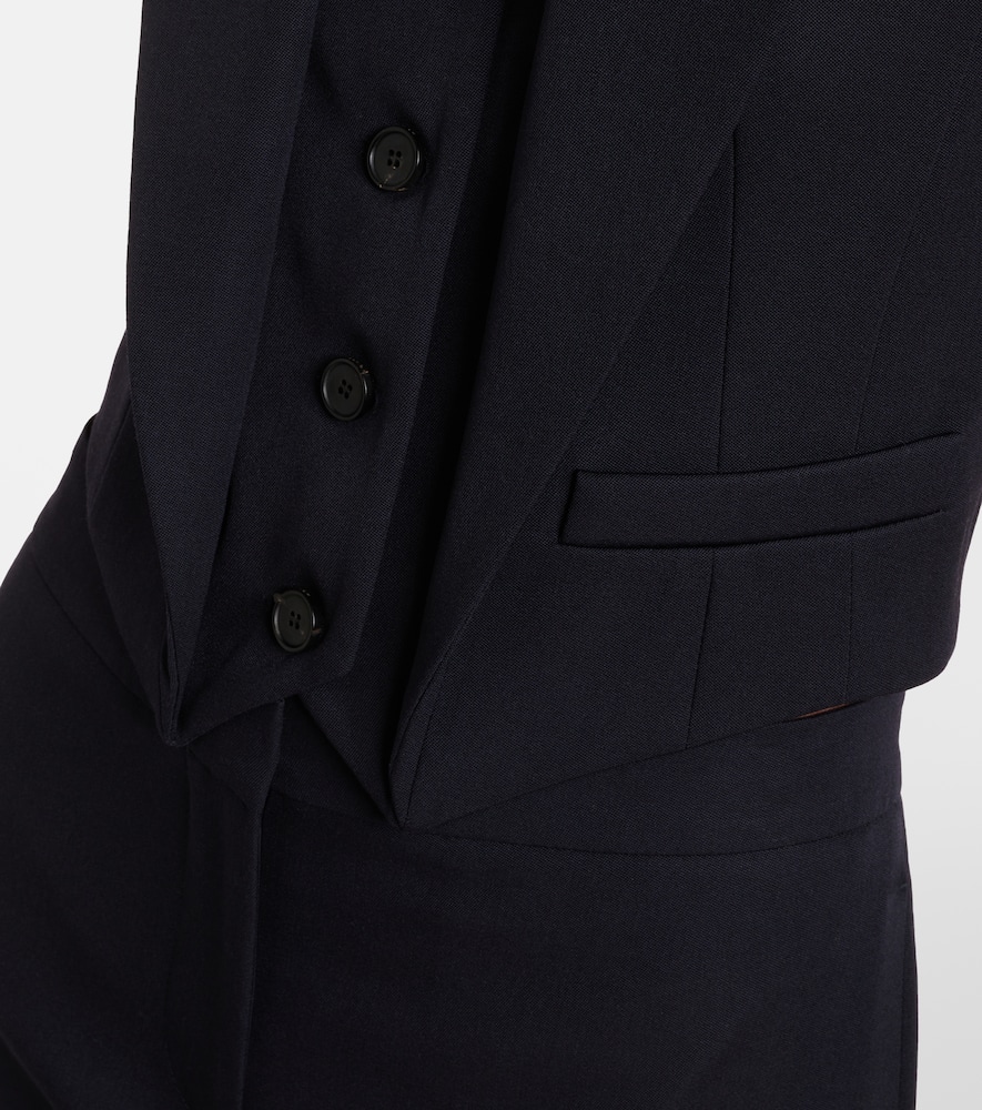 Alexander Mcqueen Cropped Wool Vest In Black