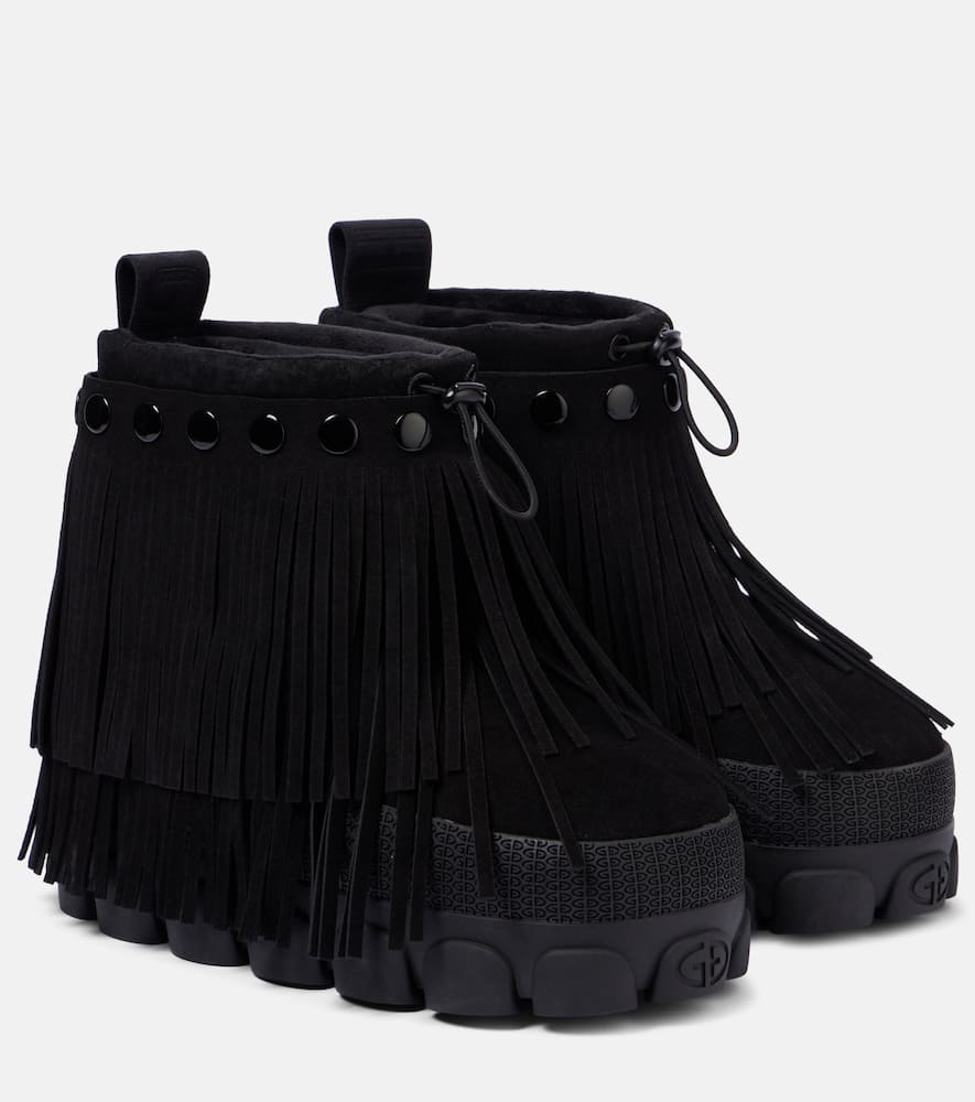 Goldbergh Vergara Fringed Suede Snow Boots In Black