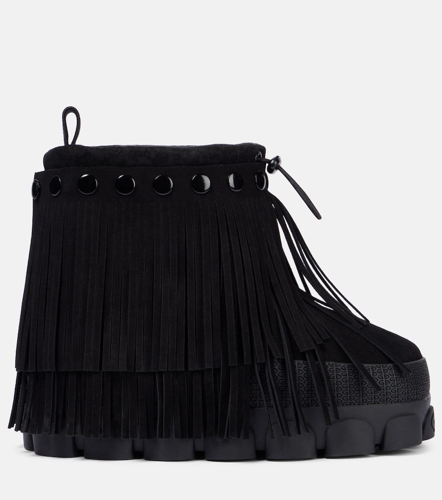 Goldbergh Vergara Fringed Suede Snow Boots In Black