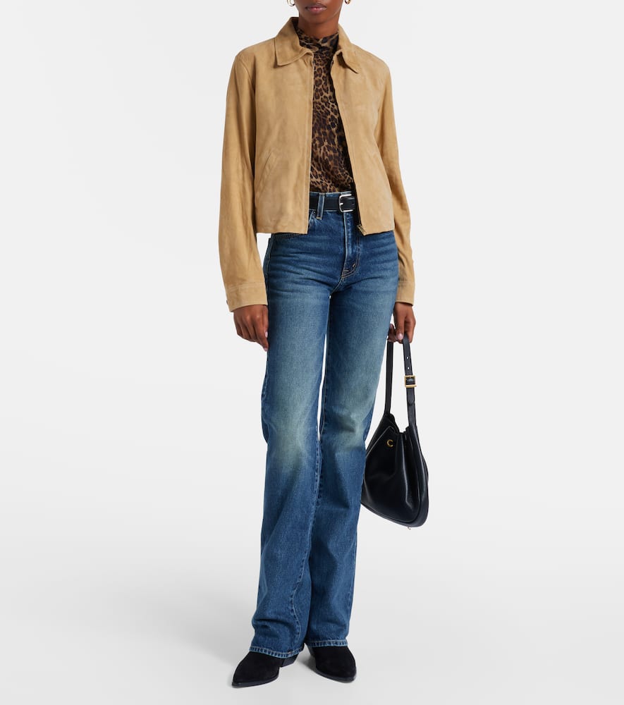 Nili Lotan Beauvais Suede Jacket In Brown