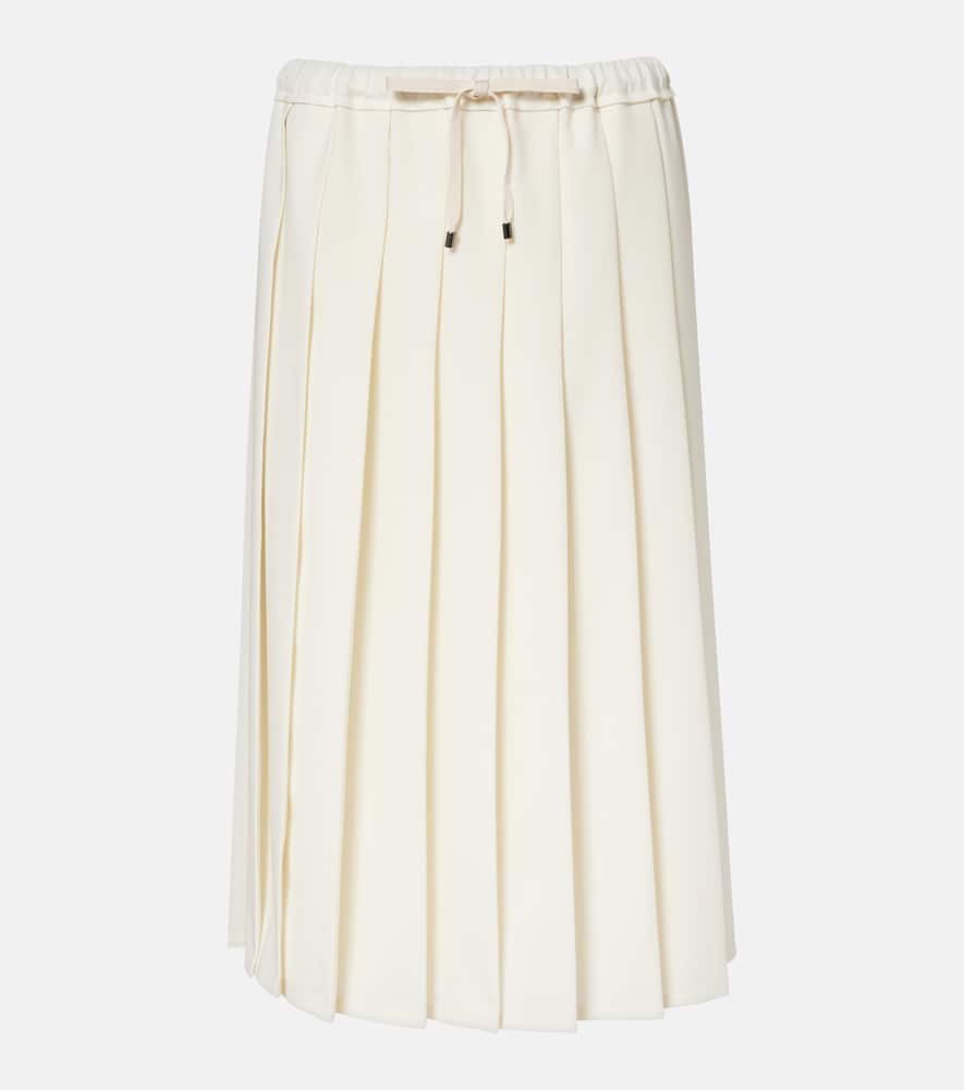 Brunello Cucinelli Pleated Midi Skirt In Gold