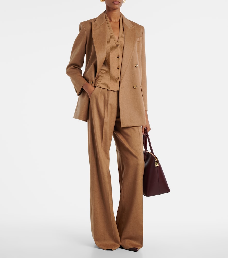 Max Mara Madre paneled wool-blend and satin vest
