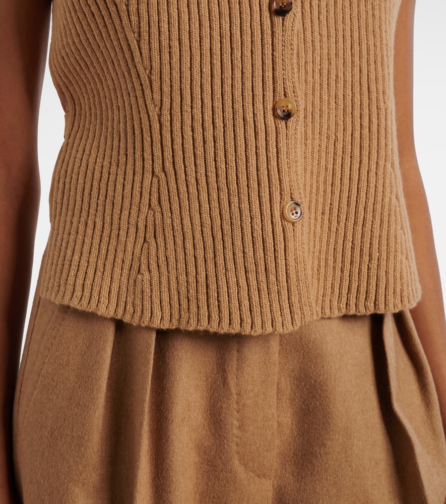  Max Mara Max Mara Madre Paneled Wool-blend And Satin Vest 