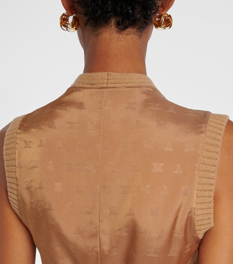  Max Mara Max Mara Madre Paneled Wool-blend And Satin Vest 