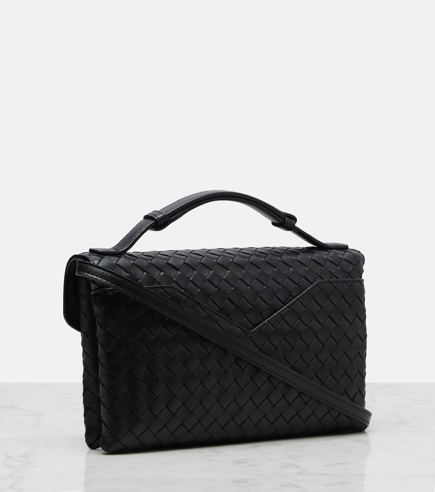 Bottega Veneta Knot Lock Intrecciato Leather Tote Bag In Black