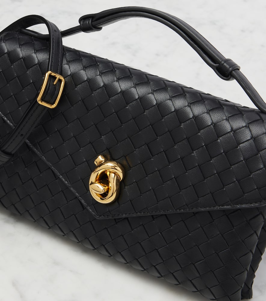 Bottega Veneta Knot Lock Intrecciato Leather Tote Bag In Black