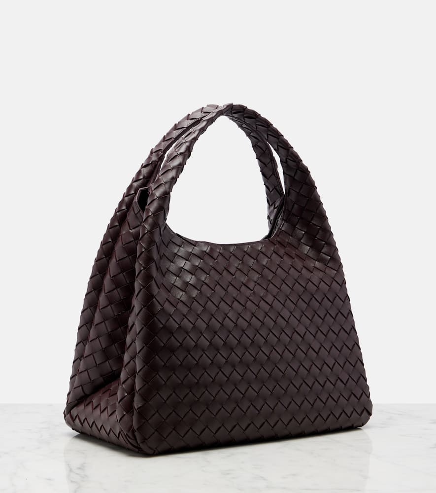 Bottega Veneta Campana Large Leather Shoulder Bag In Burgundy