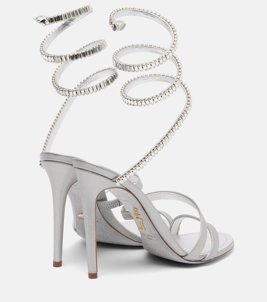René Caovilla Cleo Spark 105 Metallic Leather Sandals In Multi