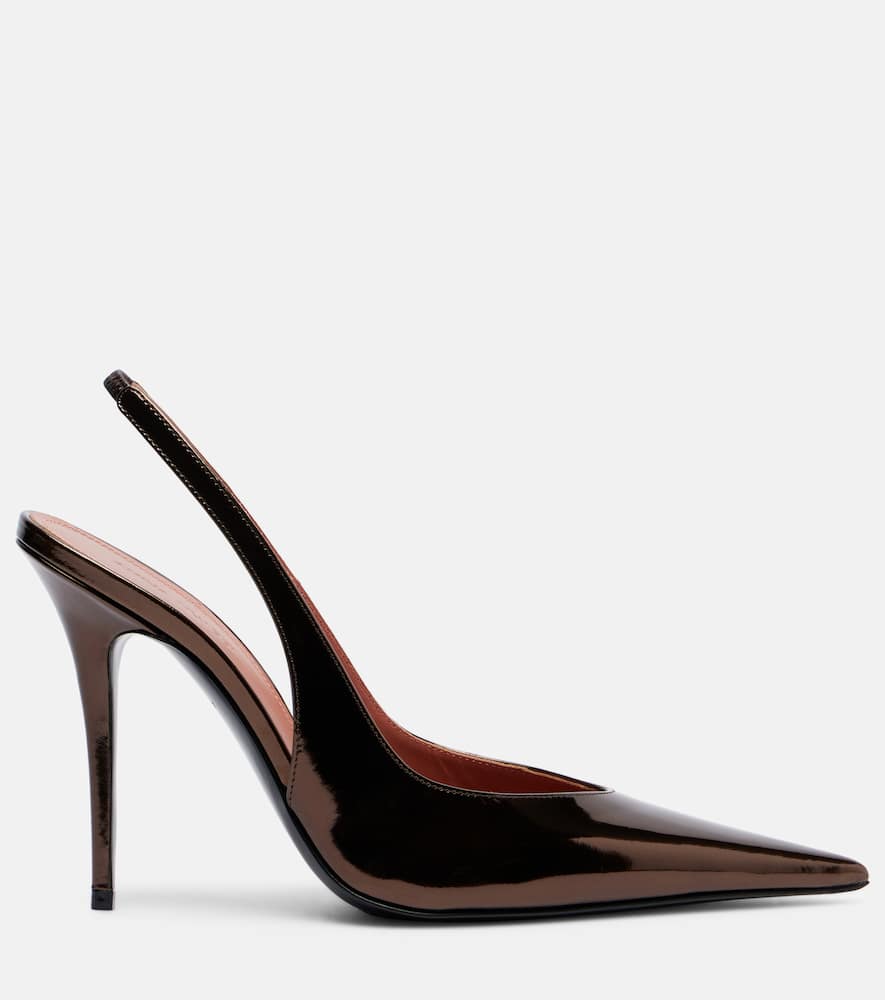 Amina Muaddi Anok 105 Mirrored Leather Slingback Pumps In Multi