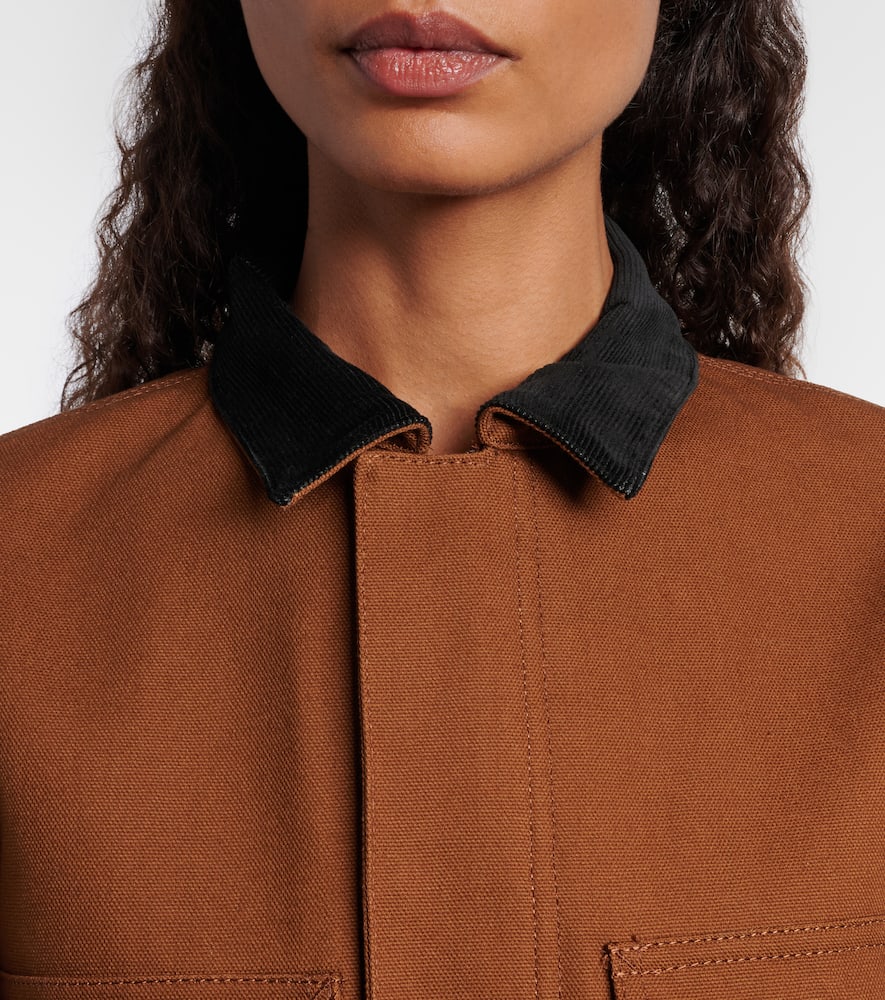 Sacai X Carhartt Cotton Canvas Jacket In Brown