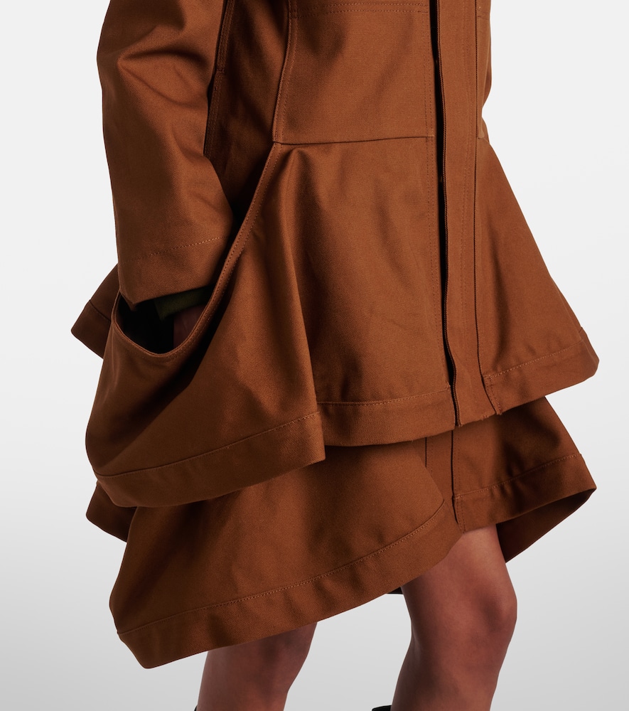 Sacai X Carhartt Cotton Canvas Jacket In Brown