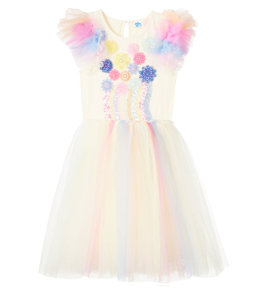 Tutu Du Monde Sun Ray Embellished Cotton Tulle Dress In Blue