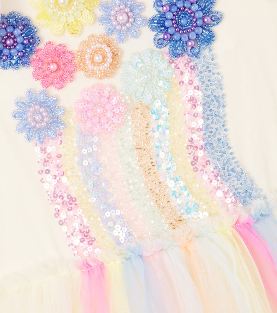 Tutu Du Monde Sun Ray Embellished Cotton Tulle Dress In Blue