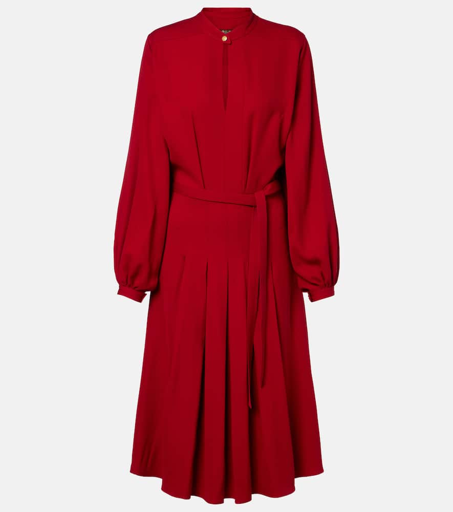 Loro Piana Haileen Silk And Wool Crêpe Cady Midi Dress In Red