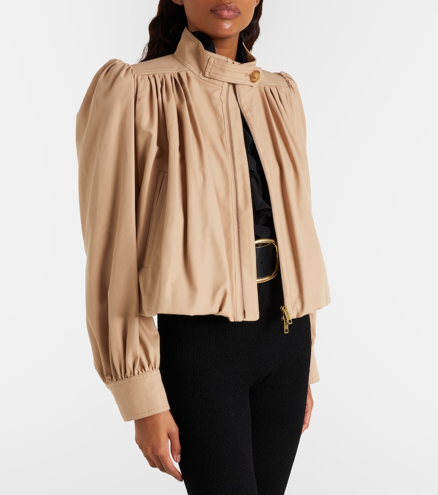  Chloe Chloé Chaqueta Cropped De Lona De Algodón Fruncida 