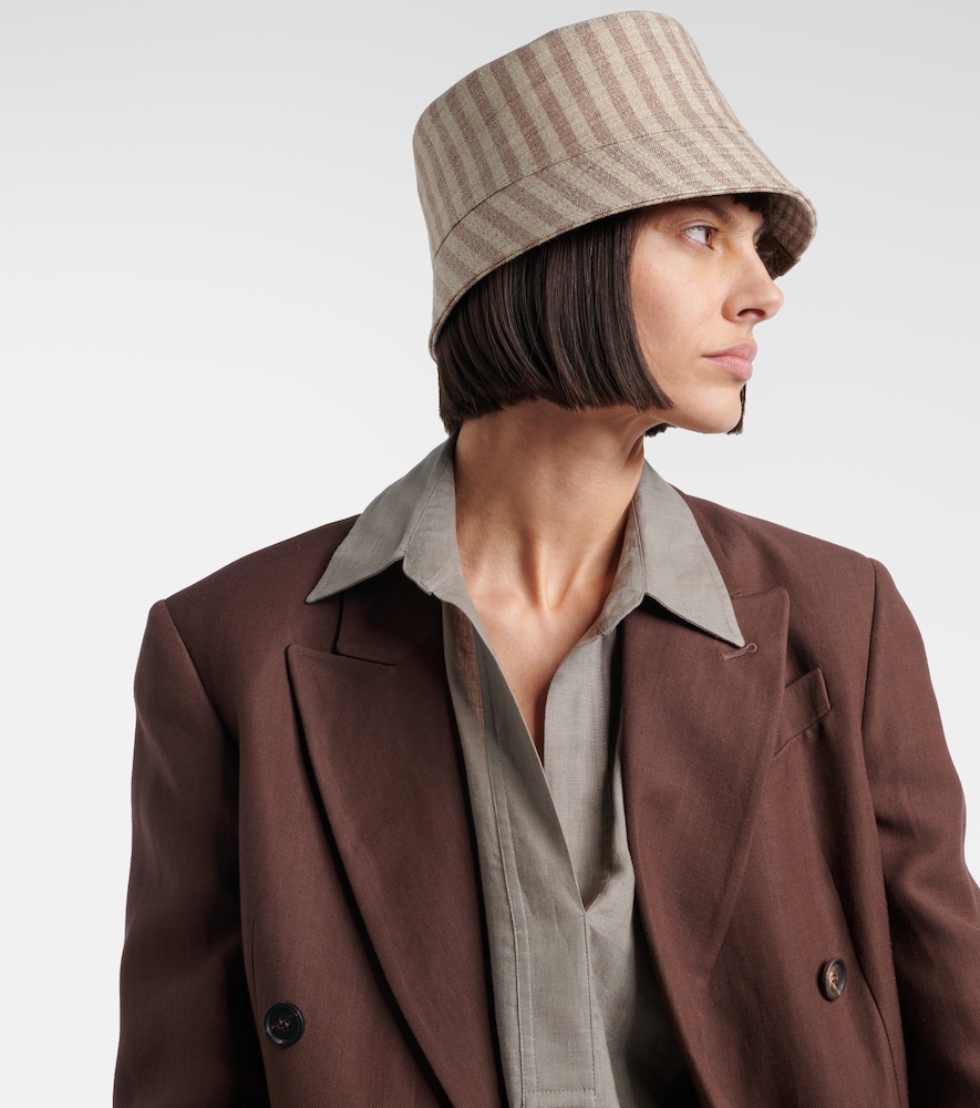Brunello Cucinelli Striped canvas bucket hat