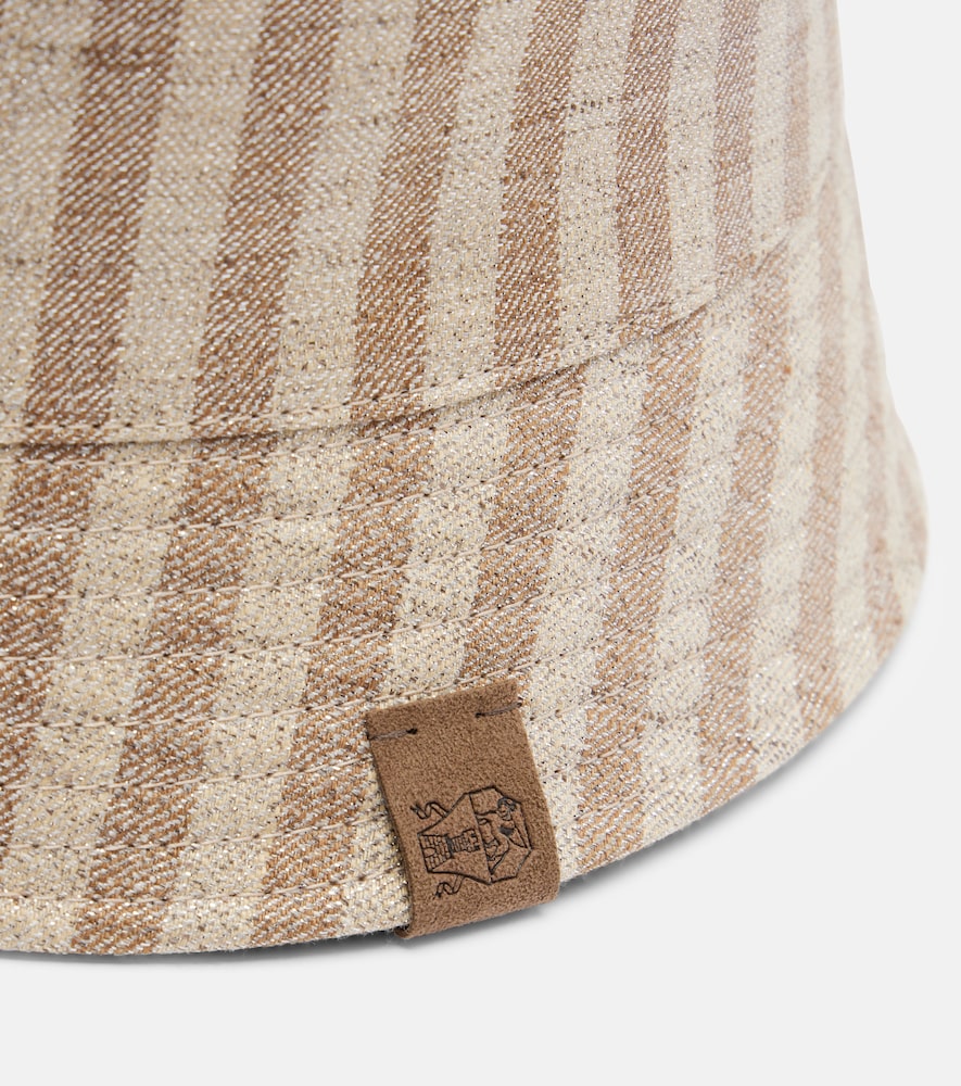  Brunello Cucinelli Brunello Cucinelli Striped Canvas Bucket Hat 