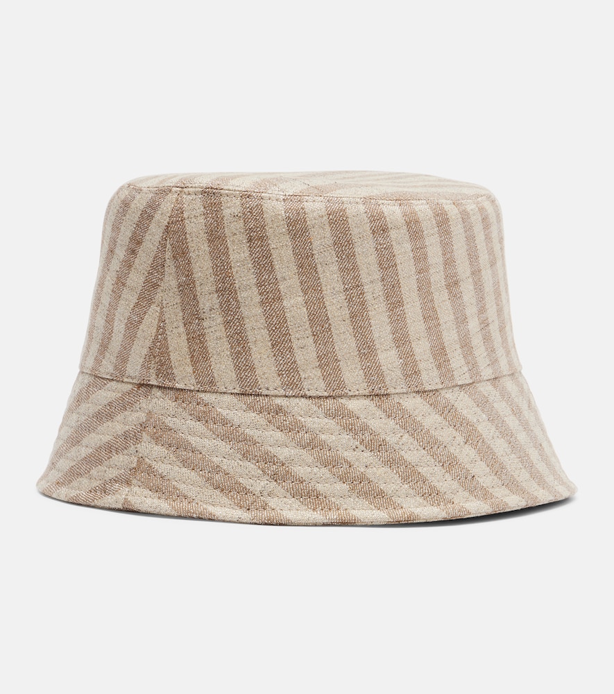  Brunello Cucinelli Brunello Cucinelli Striped Canvas Bucket Hat 