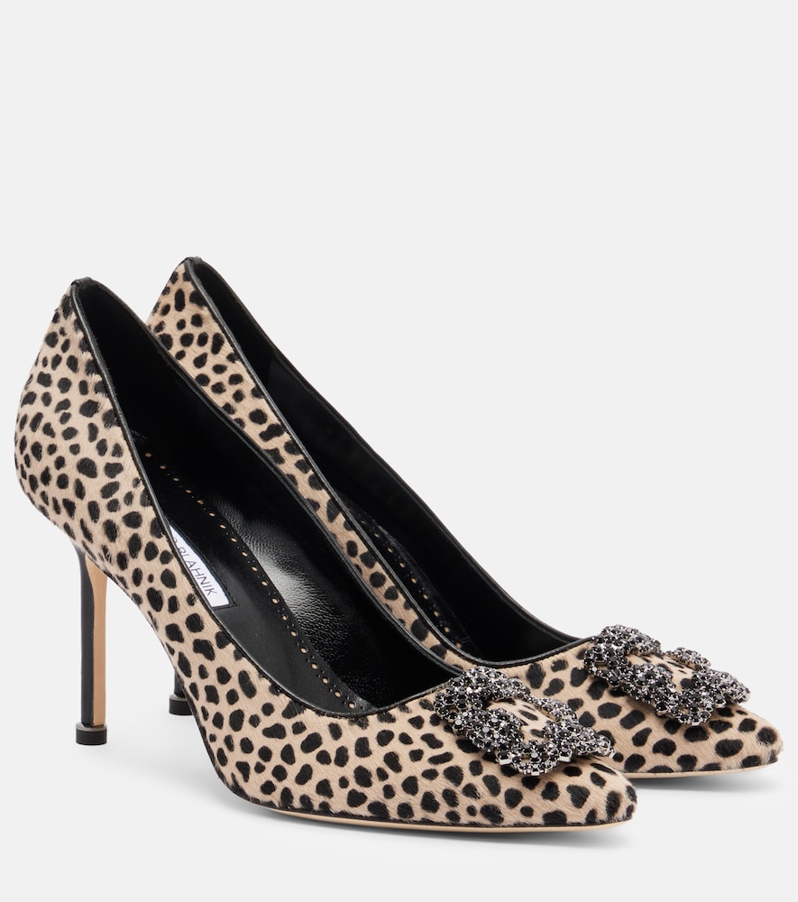 Manolo Blahnik Hangisi 90 leopard-print calf hair pumps