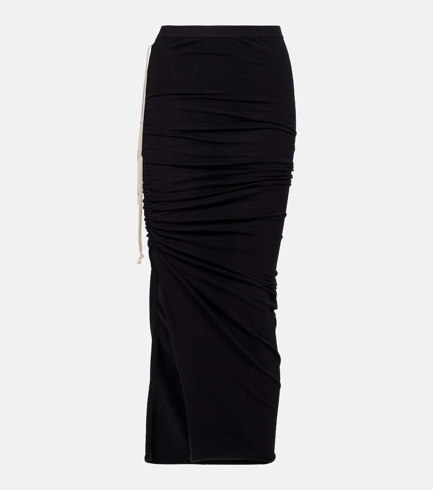 Rick Owens Edfu cotton jersey midi skirt