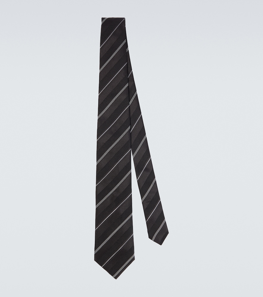 Brunello Cucinelli Men's Black Striped Silk Tie - Mytheresa